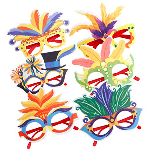 FUTUREORYY 6stücke Lustige Brillen Für Karneval Und Partys Bunte Eyeglasses Mit Federn Für Maskerade Bühnenaufführungen Und Festliche Anlässe Für Jeden Anlass FUTUREORYY 6stücke Lustige Brillen Für Karneval Und Partys Bunte Eyeglasses Mit Federn Für Maskerade Bühnenaufführungen Und Festliche Anlässe Für Jeden Anlass von FUTUREORYY
