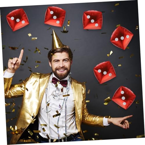 FUTUREORYY 8 Stück Teiliges Würfel Rot blau Poker themenparty deko Langlebige Party luftballons Vielseitig als Fotorequisiten und Raumdekoration für Spielabende Jahre events von FUTUREORYY