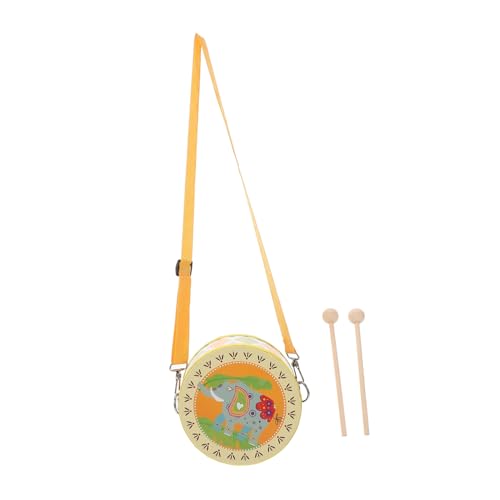 FUTUREORYY Doppelseitiges Handtrommel mit Tragegurt für Kleinkinder Pädagogisches Rhythmusinstrument für Kindergarten Kindgerechtes Musikspielzeug mit Elefantendesign Fördert Musikalische von FUTUREORYY