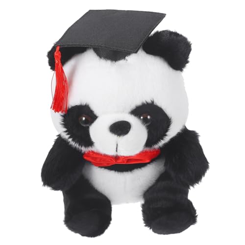 FUTUREORYY Graduation Panda Kuscheltier mit Rotem Doktorhut und Schleife Weiches Plüschstofftier Niedliches Abschlussgeschenk für Schüler Dekoratives Stofftier für Party und Zimmer von FUTUREORYY