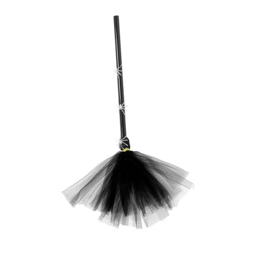 FUTUREORYY Halloween Hexenbesen Dekoration aus Polyester und Kunststoff Leicht und Tragbar Leuchtendes Spinnennetz Design für Party und Bühnenauftritte Geeignet für Erwachsene von FUTUREORYY