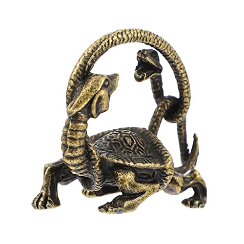 FUTUREORYY Kreative Desktop Dekoration Schildkröte Schlange aus Kompakte Stabile Bodenplatte Vintage Messing Tierfigur für Wohn und Bürodekoration von FUTUREORYY