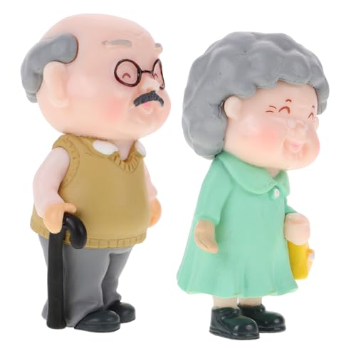 FUTUREORYY Liebevolles Tortendeko mit Cartoon Opa und Oma Figuren Sicherer Langlebiger Materialmix für DIY Kuchenverzierung und Großeltern Geschenkideen Warme Atmosphäre von FUTUREORYY