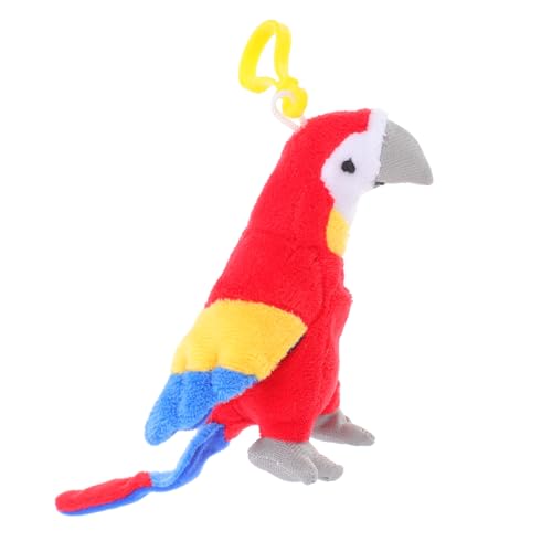 FUTUREORYY Plüsch papagei Schlüsselanhänger Rot Lebensecht und Flauschig Vielseitiger Taschenanhänger und Schlüsselhalter für Rucksack Handtasche Schule von FUTUREORYY