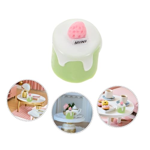 FUTUREORYY Realistisches Mini Kuchenornament Matcha Präzise Detailliertes Kunstkuchenmodell Für Puppenhaus Dekoration Tragbar Für Display Unterricht Und Storytelling von FUTUREORYY