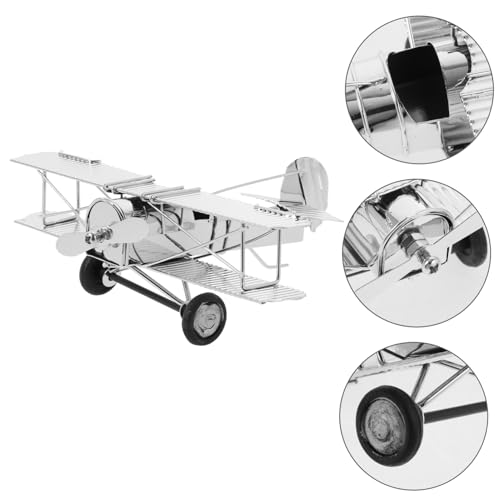 FUTUREORYY Vintage Flugzeug Modell Dekoratives Retro Airplane Ornament Detailreiches Metall Flugzeug Modell Leichter Mittelgroßer Dekoartikel für Wohnzimmer Büro und Schlafzimmer von FUTUREORYY