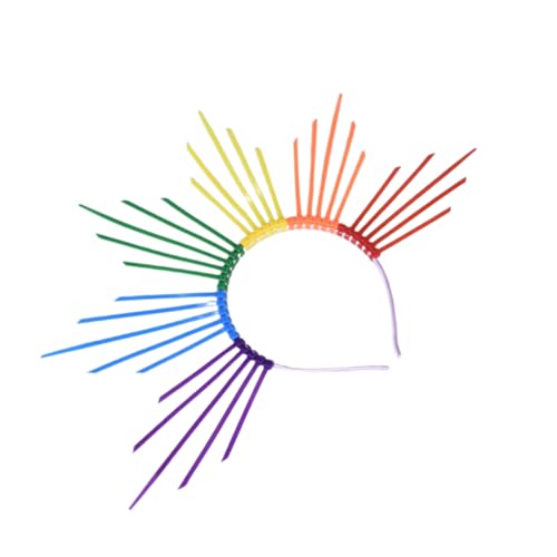 FUUGlan Modischer Regenbogen-Halos-Kopfschmuck für Musikfestivals, stilvolle Kostüm-Kopfbedeckung, verstellbare Größe, Kopfschmuck Zubehör FUUGlan Modischer Regenbogen-Halos-Kopfschmuck für Musikfestivals, stilvolle Kostüm-Kopfbedeckung, verstellbare Größe, Kopfschmuck Zubehör von FUUGlan