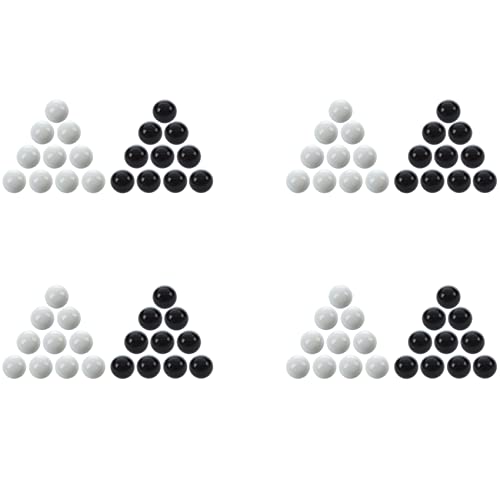 FUWIND 80 Stück Murmeln 16mm Glasmurmeln Knicker Glaskugeln Dekoration Farbe Nuggets Spielzeug Schwarz und Weiß von FUWIND