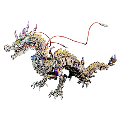 FATOX 3D Metall Puzzle Mechanisches Drachen Modell, DIY Metall Model Kit für Erwachsene Kinder, Konstruktionsspielzeug Steampunk Dragon Puzzles Deko Ornamente - 2030 Teile von FUXE