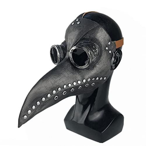 FUXHBFB Schnabelmaske Halloween,Mittelalter Pest Maske Plague Arzt Kopfmaske Lange Nase Vogel Schnabel,Masken Karneval Horror, Steampunk Pestmask für Karneval von FUXHBFB