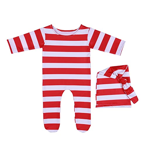 FUXIU Baby Unisex Weihnachtself Outfits Neugeborene Jungen Mädchen Fotoshooting Requisiten Outfits Weihnachtsmann Rote Mütze Fußhose FUXIU Baby Unisex Weihnachtself Outfits Neugeborene Jungen Mädchen Fotoshooting Requisiten Outfits Weihnachtsmann Rote Mütze Fußhose von FUXIU