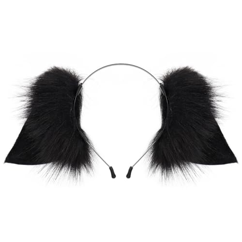 FUXIU Fuchs Kunstpelz Ohren Stirnband Niedlich Halloween Fasching Cosplay Kostüm Handgemachte Tier Pelzohren Haarreifen Frauen von FUXIU