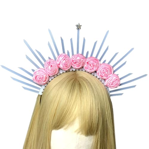 FUXIU Gothic Stirnband Prinzessin Kopfschmuck Festzug Abschlussball Party Requisiten Spiked Vintage Tiaras Haarreifen für Gottheit Frauen von FUXIU