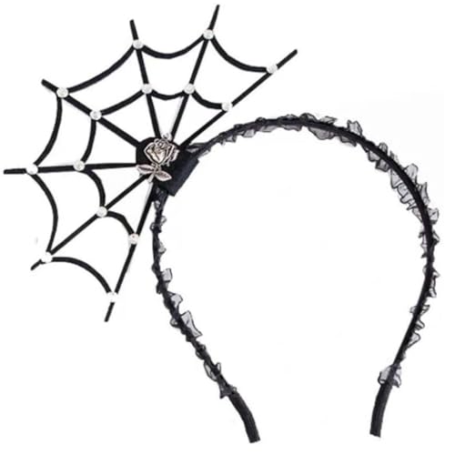 FUXIU Halloween-Spinnennetz-Stirnband, Tag der Toten, Spitzen-Haarband, Cosplay-Kostüm, Kopfschmuck für Damen, Haarschmuck FUXIU Halloween-Spinnennetz-Stirnband, Tag der Toten, Spitzen-Haarband, Cosplay-Kostüm, Kopfschmuck für Damen, Haarschmuck von FUXIU