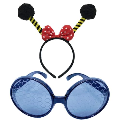 FUXIU Honigbienen-Antennen-Stirnband und Brille, Tier-Antennen-Haarreifen für Kinder, zeigt Tierhaarbänder, Cartoon-Kostüm FUXIU Honigbienen-Antennen-Stirnband und Brille, Tier-Antennen-Haarreifen für Kinder, zeigt Tierhaarbänder, Cartoon-Kostüm von FUXIU