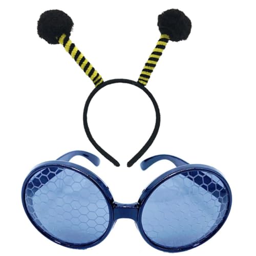 FUXIU Honigbienen-Antennen-Stirnband und Brille, Tier-Antennen-Haarreifen für Kinder, zeigt Tierhaarbänder, Cartoon-Kostüm FUXIU Honigbienen-Antennen-Stirnband und Brille, Tier-Antennen-Haarreifen für Kinder, zeigt Tierhaarbänder, Cartoon-Kostüm von FUXIU