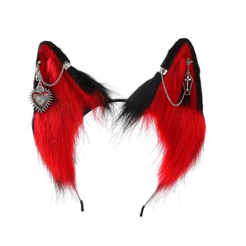 FUXIU Punk Style Anime Hairhoop Plüsch Ohr Stirnband Cosplay Kostüm Halloween Party Kopfschmuck Frauen ComicShow Kopfbedeckung von FUXIU