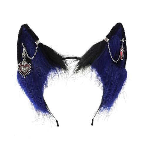 FUXIU Punk Style Anime Hairhoop Plüsch Ohr Stirnband Cosplay Kostüm Halloween Party Kopfschmuck Frauen ComicShow Kopfbedeckung von FUXIU