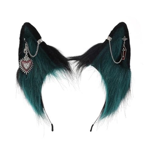 FUXIU Punk Style Anime Hairhoop Plüsch Ohr Stirnband Cosplay Kostüm Halloween Party Kopfschmuck Frauen ComicShow Kopfbedeckung von FUXIU