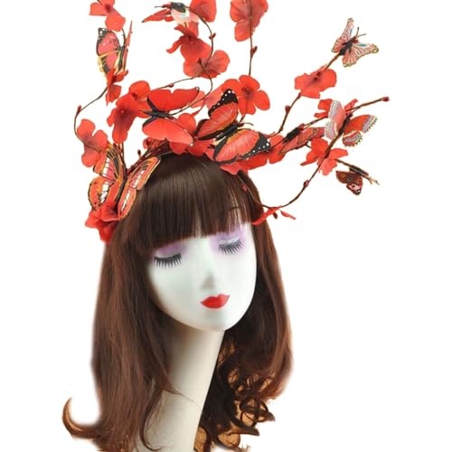 FUXIU Schmetterlinge Fascinator Hut Monarchen Schmetterlinge Stirnband Krone Party Kopfschmuck Halloween Kostüm Cosplay Zubehör FUXIU Schmetterlinge Fascinator Hut Monarchen Schmetterlinge Stirnband Krone Party Kopfschmuck Halloween Kostüm Cosplay Zubehör von FUXIU