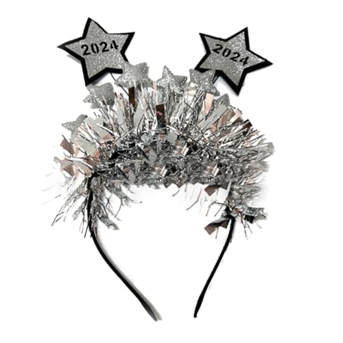 FUXIU Stirnband Stern Silvester Party Pailletten Stern Haarreifen zum Waschen Gesicht 2024 Haarbänder Party Kostüm FUXIU Stirnband Stern Silvester Party Pailletten Stern Haarreifen zum Waschen Gesicht 2024 Haarbänder Party Kostüm von FUXIU