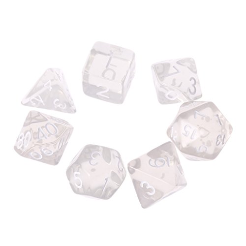 Set Aus 7-seitigen Polyedrischen Würfeln Für RPG D4-D20 Transparent von FUXIU
