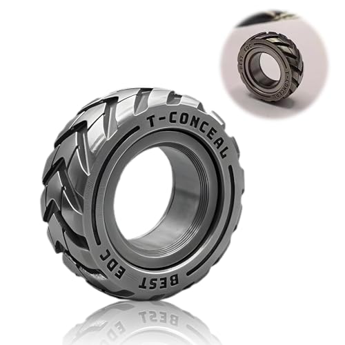 FUXNGZI Dual Function Stainless Steel Motorcycle Tire Fidget Ring, 2024 Neuest Fidget Spinner, Hochgeschwindigkeit Stressabbau Spinner, Anti Angst Spielzeug, Anti Stress Relief Finger Spinner (B) von FUXNGZI