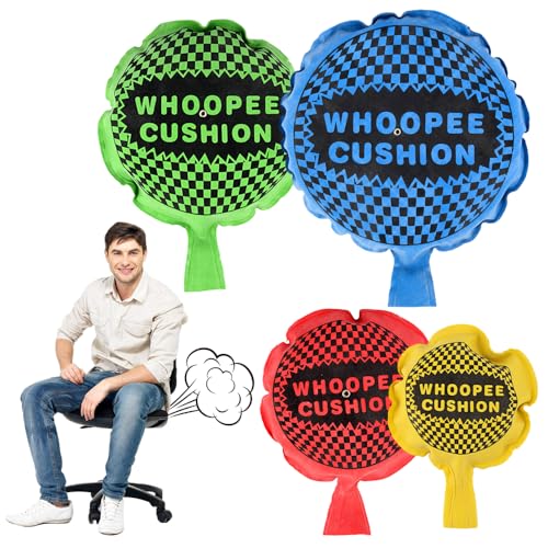 FUXNGZI Furzkissen Selbstaufblasend Pupskissen Whoopee Cushion, Lustigste Tricky Spielzeug - Lauter Authentischer Furz-Zufällige Farbe (4Set) von FUXNGZI