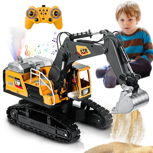 FUYLEY Ferngesteuertes Bagger-Spielzeug für Jungen, 14 Kanäle 2,4 GHz RC mit Sprühlicht, Rc Konstruktionsspielzeug, 680 ° drehbar, für Jungen, Geschenk FUYLEY Ferngesteuertes Bagger-Spielzeug für Jungen, 14 Kanäle 2,4 GHz RC mit Sprühlicht, Rc Konstruktionsspielzeug, 680 ° drehbar, für Jungen, Geschenk von FUYLEY