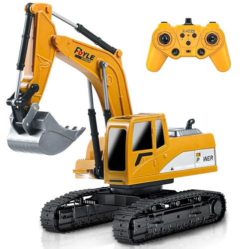 FUYLEY Ferngesteuertes Baggerspielzeug, 2,4 GHz RC Baggerspielzeug für Jungen im Alter von 3 4 5 6 7 8 Jahren, 1:24 Bagger-LKW für Jungen mit Metallschaufel, Lichtern und Geräuschen, 680° Drehung FUYLEY Ferngesteuertes Baggerspielzeug, 2,4 GHz RC Baggerspielzeug für Jungen im Alter von 3 4 5 6 7 8 Jahren, 1:24 Bagger-LKW für Jungen mit Metallschaufel, Lichtern und Geräuschen, 680° Drehung von FUYLEY