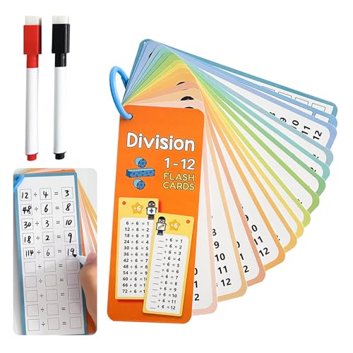 FUYTSUO 1x1 Multiplikation Mathematik Lernkarten 17 Stück Einmaleins Lernen lernkarten Kinder 1x1 Lernen Spiel Einmaleins Karten von 1 bis 12, Arithmetikkarten Multiplikation Division (Division) von FUYTSUO