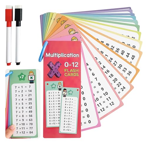 FUYTSUO 1x1 Multiplikation Mathematik Lernkarten 17 Stück Einmaleins Lernen lernkarten Kinder 1x1 Lernen Spiel Einmaleins Karten von 1 bis 12, Arithmetikkarten Multiplikation Division (Multiplikation) von FUYTSUO