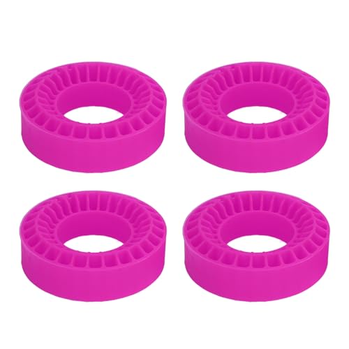 FUZHUI 4pcs 1,0 -Zoll Doppelschicht hohl Silikonreifeneinsatz für SCX24 FCX24 AX24 1/18 1/24 RC -Auto, verbessert die Traktion und den Griff, dur nach und zu (Rose Red) von FUZHUI