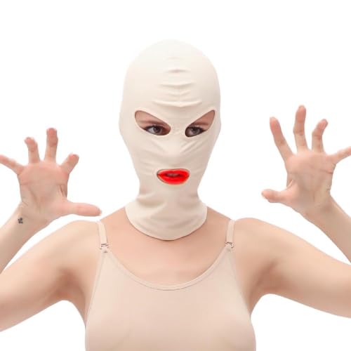 FUZYXIH Elastische Cosplay Kostüm Kopfbedeckung Party Kopfbedeckung Eisseiden Gesichtsmaske Für Halloween Partys Bühnenaufführungen Kopfmaske Elastische Gesichtsmaske Dehnbare Gesichtsbedeckung von FUZYXIH