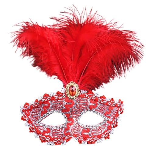 FUZYXIH Feder Maskerade Maske Venezianische Maske Halloween Mardi Gras Kostüme Hochzeit Party Bälle Abschlussball Maske Augenmaske Spitzenmaske Mardi Gras Maske von FUZYXIH