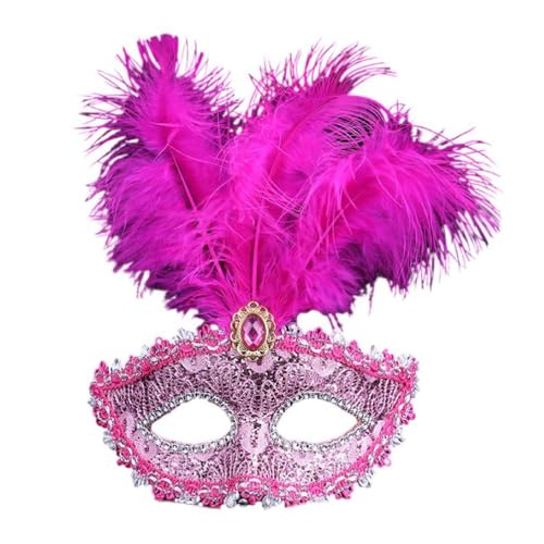 FUZYXIH Feder Maskerade Maske Venezianische Maske Halloween Mardi Gras Kostüme Hochzeit Party Bälle Abschlussball Maske Augenmaske Spitzenmaske Mardi Gras Maske von FUZYXIH