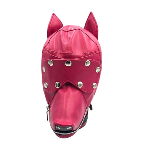 FUZYXIH Halloween-Maske, Hunde-Kopfschmuck mit Augenabdeckung für Männer und Frauen, Halloween-Hundemaske, verstellbarer Kordelzug, Schnalle, Gürtel, Hundegesichtsmaske für Erwachsene, von FUZYXIH