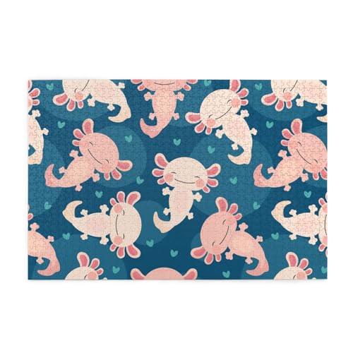 Puzzles, Puzzles für Erwachsene, herausforderndes Puzzle 1000 Teile, Bilderpuzzle aus Holz, Axolotl Kawaii Puzzles, Puzzles für Erwachsene, herausforderndes Puzzle 1000 Teile, Bilderpuzzle aus Holz, Axolotl Kawaii von FUkker