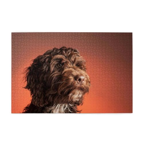 Puzzles, Puzzles für Erwachsene, herausforderndes Puzzle 1000 Teile, Bilderpuzzle aus Holz, entzückender Cockapoo-Hund von FUkker
