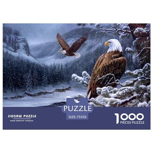 1000 Stück Adler fliegendes Puzzle für Erwachsene und Kinder, kreatives rechteckiges Puzzle, Holzpuzzle, lustiges Lernspielzeug, 1000 Stück (75 x 50 cm) von FUmoney