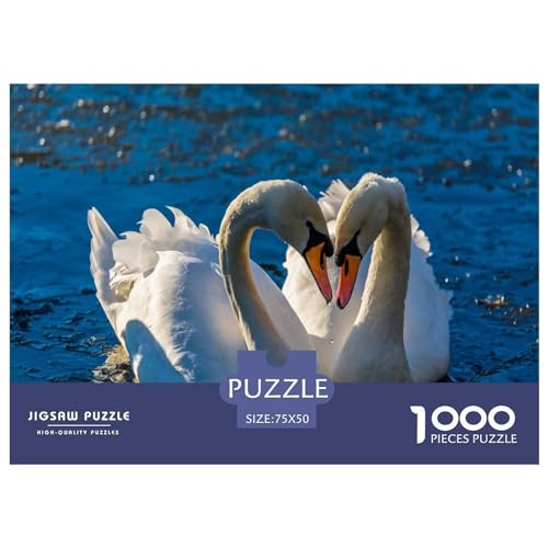 1000 Teile Puzzle Kunst Tier Schwan Puzzles Holzpuzzle Zusammenbau Spielzeug Familie Interaktives Spiel 1000 Teile (75x50cm) von FUmoney