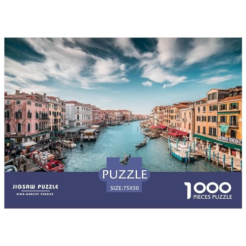 1000 Teile Puzzle für Erwachsene, italienisches Schönheitspuzzle, kreatives rechteckiges Holzpuzzle, Geschenk für Freunde und Familie, 1000 Teile (75 x 50 cm) von FUmoney