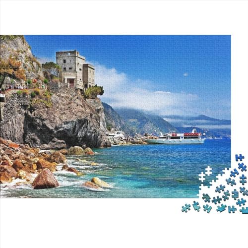 1000 Teile Puzzle mit Italienischer Schönheit für Erwachsene und Kinder, kreatives rechteckiges Puzzle, Holzpuzzle, lustiges Lernspielzeug, 1000 Teile (75 x 50 cm) von FUmoney