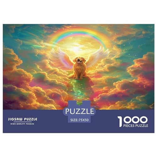 1000 Teile Puzzles Golden Retriever Wing Puzzles für Erwachsene Holzpuzzles Lernspiel für Erwachsene Kinder 1000 Teile (75x50cm) von FUmoney