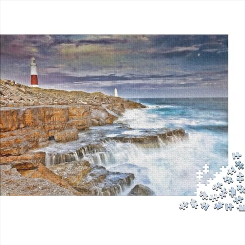 1000 Teile Seaside Watchtower Puzzle, kreative rechteckige Puzzles für Erwachsene und Kinder, große Puzzles für Familien-Lernspiel 1000 Teile (75 x 50 cm) von FUmoney