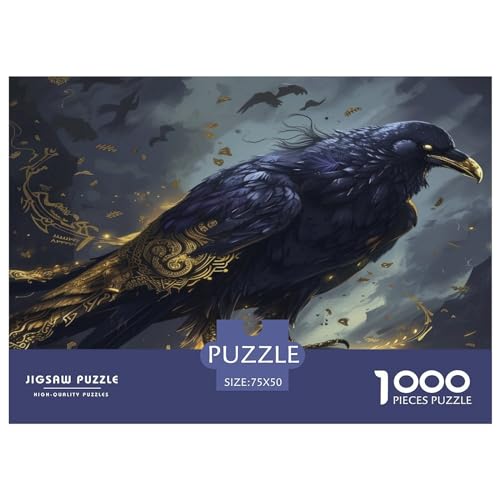 1000 Teile Tierkrähen-Puzzle, kreative rechteckige Puzzles für Erwachsene und Kinder, große Puzzles für Familien-Lernspiel 1000 Teile (75 x 50 cm) von FUmoney