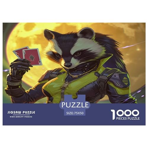 1000 Teile kreative Puzzles, Dachskarten-Puzzles, rechteckiges Puzzle, Lernspielzeug, Geschenk für Kinder und Erwachsene, 1000 Stück (75 x 50 cm) von FUmoney