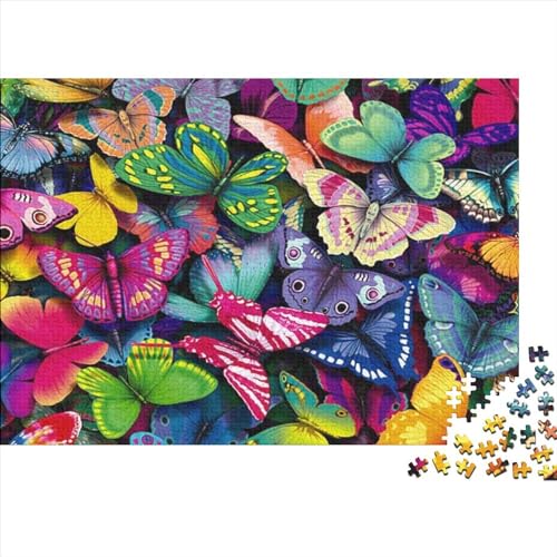 1000 Teile kreative Puzzles, Kunst-Schmetterlings-Puzzles, rechteckiges Puzzle, Lernspielzeug, Geschenk für Kinder und Erwachsene, 1000 Stück (75 x 50 cm) von FUmoney