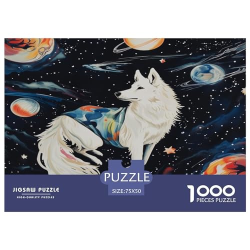 1000 Teile kreative Puzzles, White_Shepherd, rechteckiges Puzzle, Lernspielzeug, Geschenk für Kinder und Erwachsene, 1000 Teile (75 x 50 cm) von FUmoney