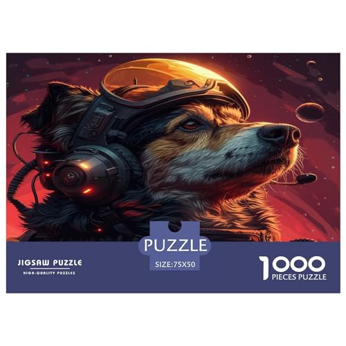 1000-teiliges Puzzle, Hundepilot, für Erwachsene, Kinder, Holzpuzzle, Lernspielzeug, 1000 Teile (75 x 50 cm) von FUmoney